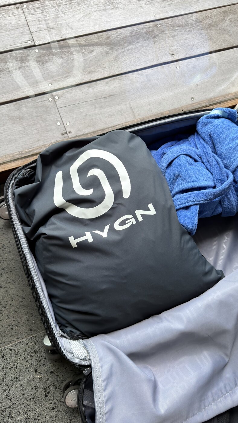 HYGN bag in everyday use with training and travel gear